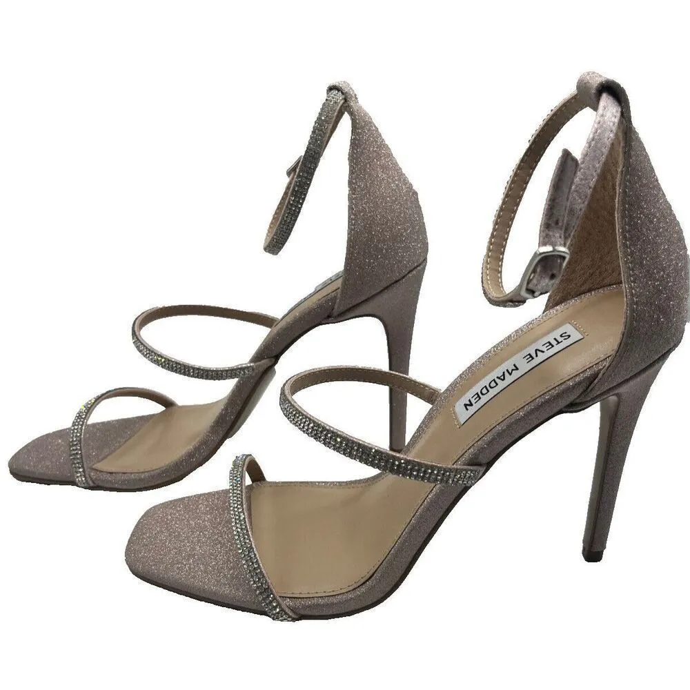 Steve Madden x David's Bridal Stiletto Heel Keyla Blush 3 Band Crystal‎ Size 8.5 - Image 6
