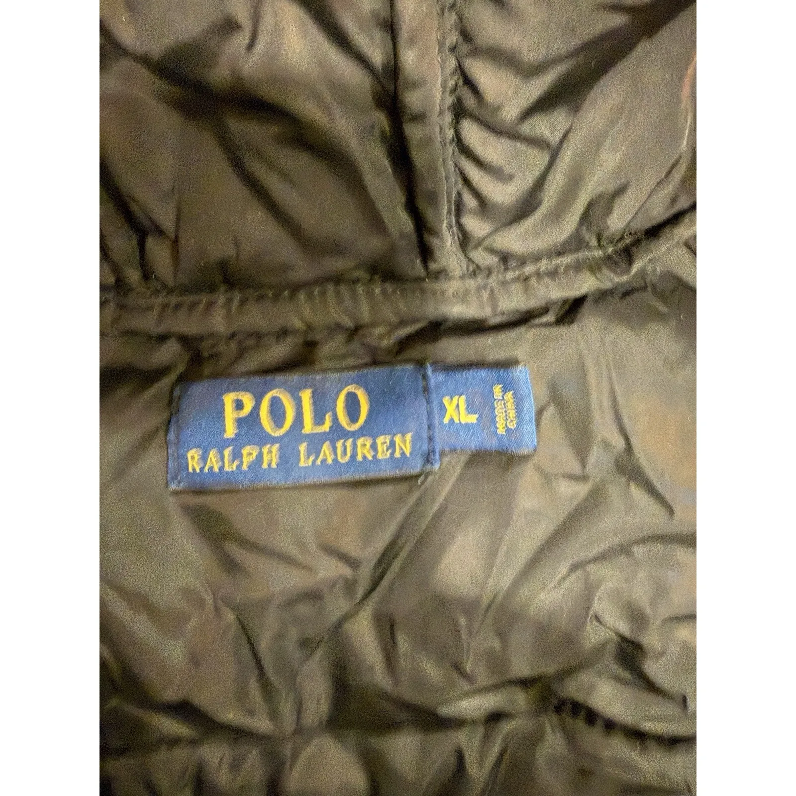 Rare Polo Ralph Lauren Full Zip Hybrid Quilt Fleece Hoodie Jacket XL Puffer - Image 6