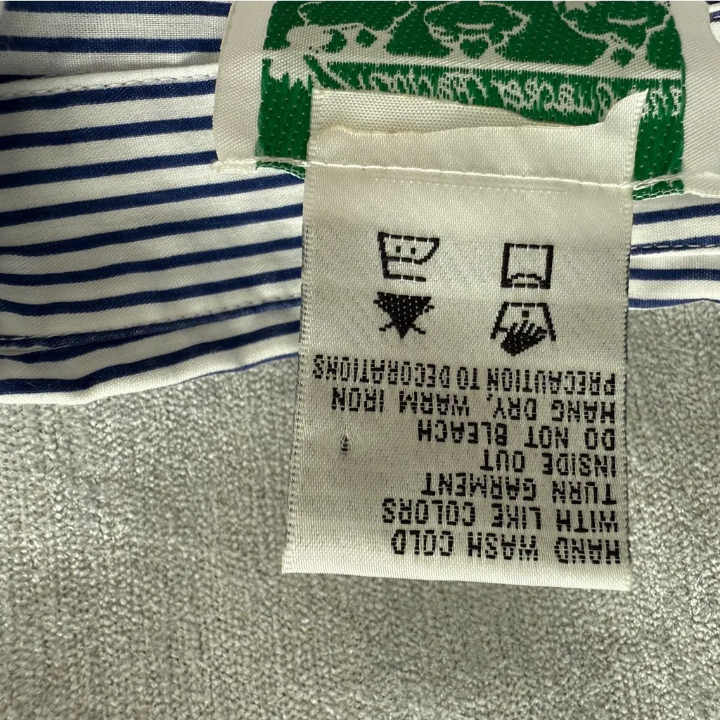 Quacker Factory Striped Blue White Shirt Floral Embroidery ,crystal embellished Size 1X - Image 7