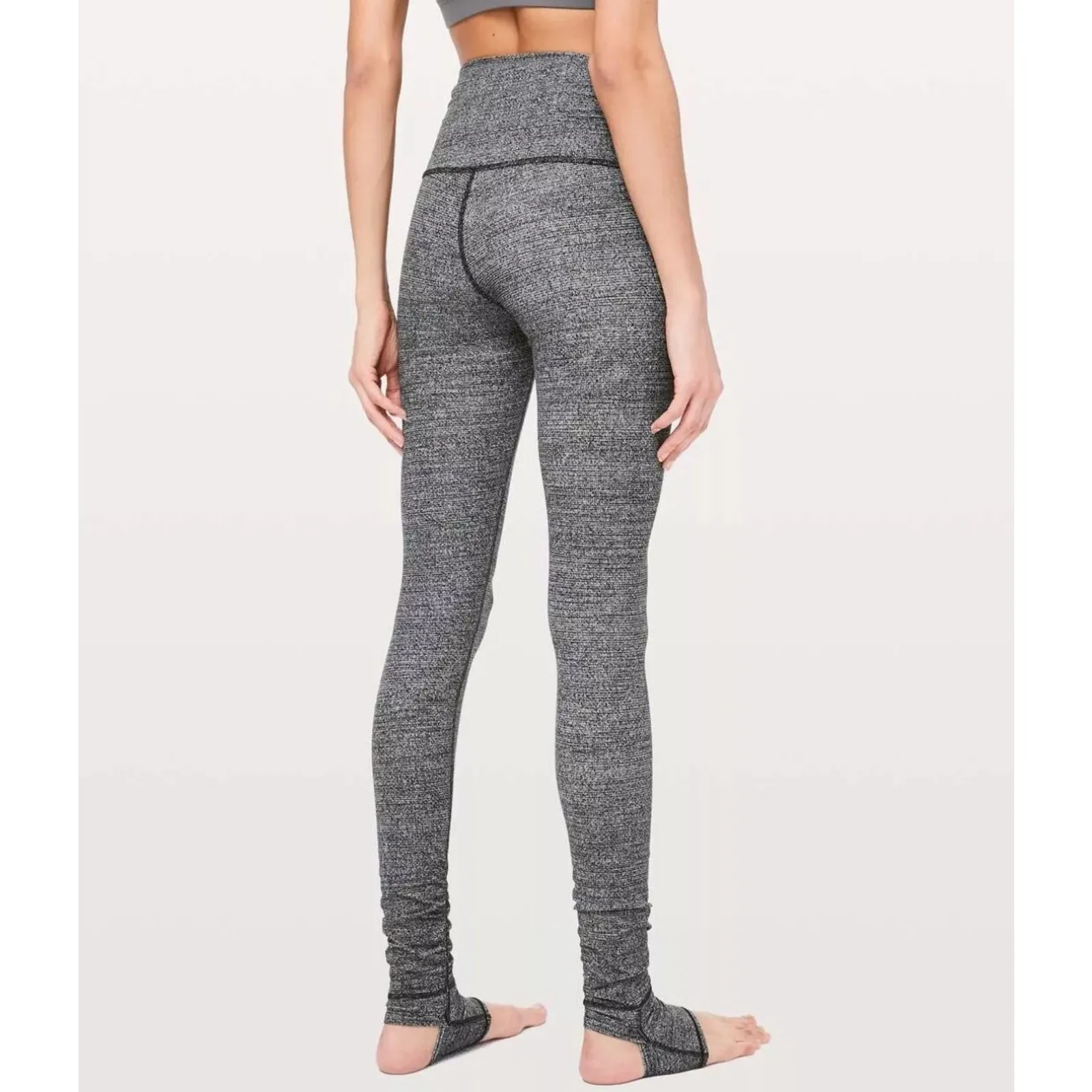 Lululemon Still Mind Tight 28" Interlink Women's Ice Grey Black Size 4 - Image 9