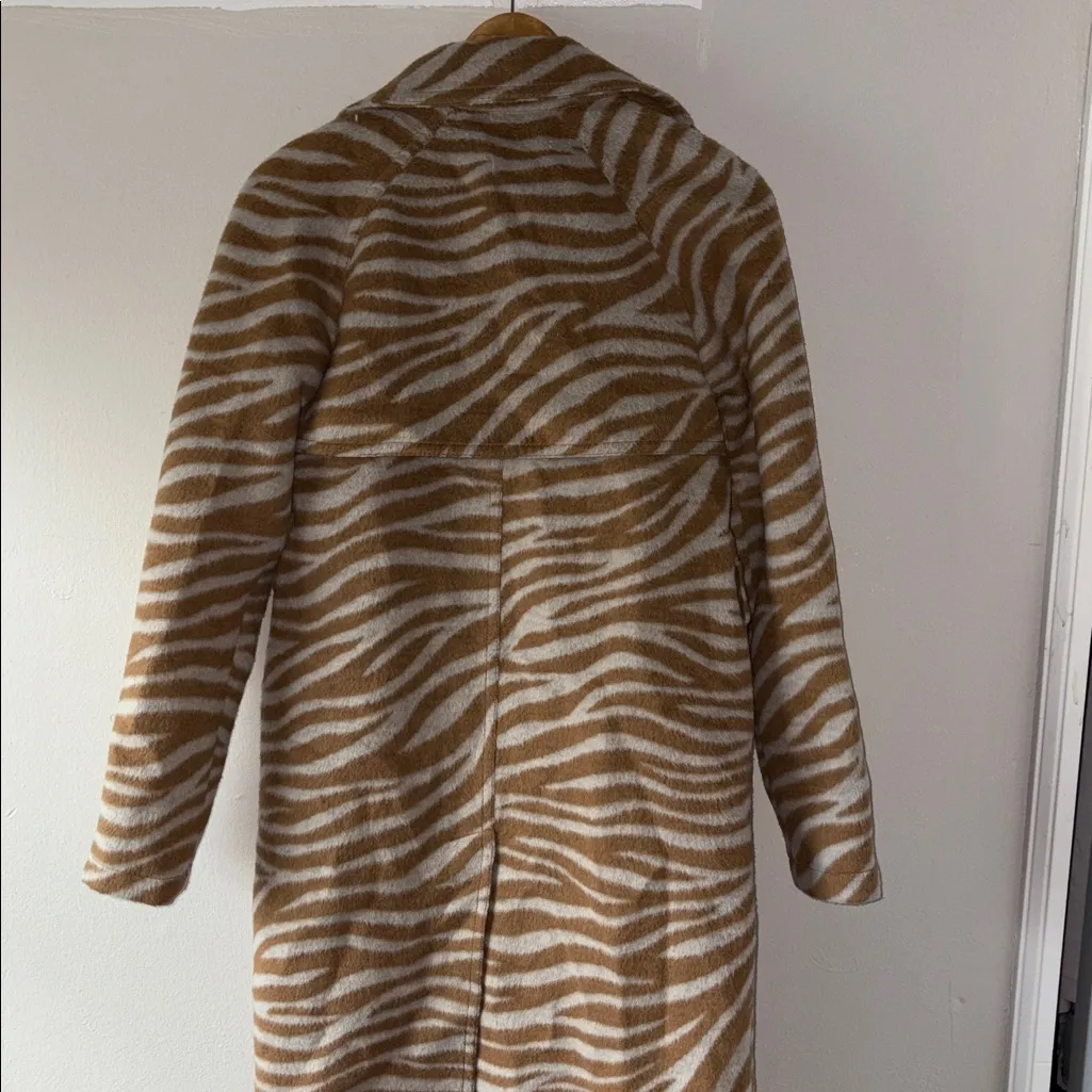 Ann Taylor Wool Blend Golden Zebra Trench Coat - Image 4
