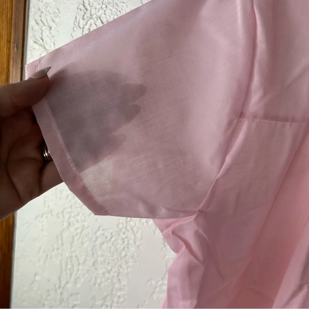 *DEADSTOCK* Vintage Gaymode Button Down Short Sleeve Nightgown Size L Pink Size L - Image 10