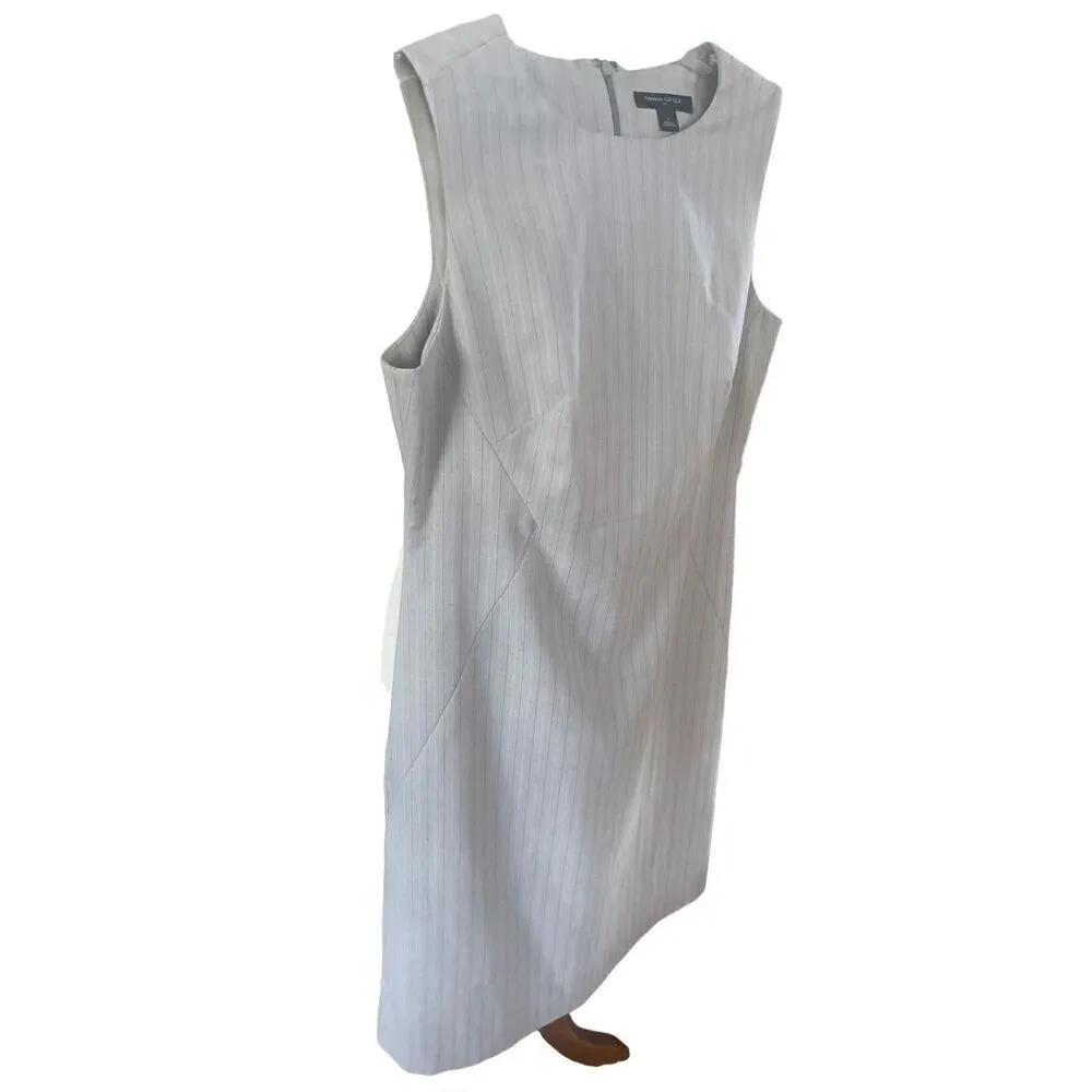 Vintage Banana Republic Gray PinStriped Sleeveless Dress Size 2 - Image 6