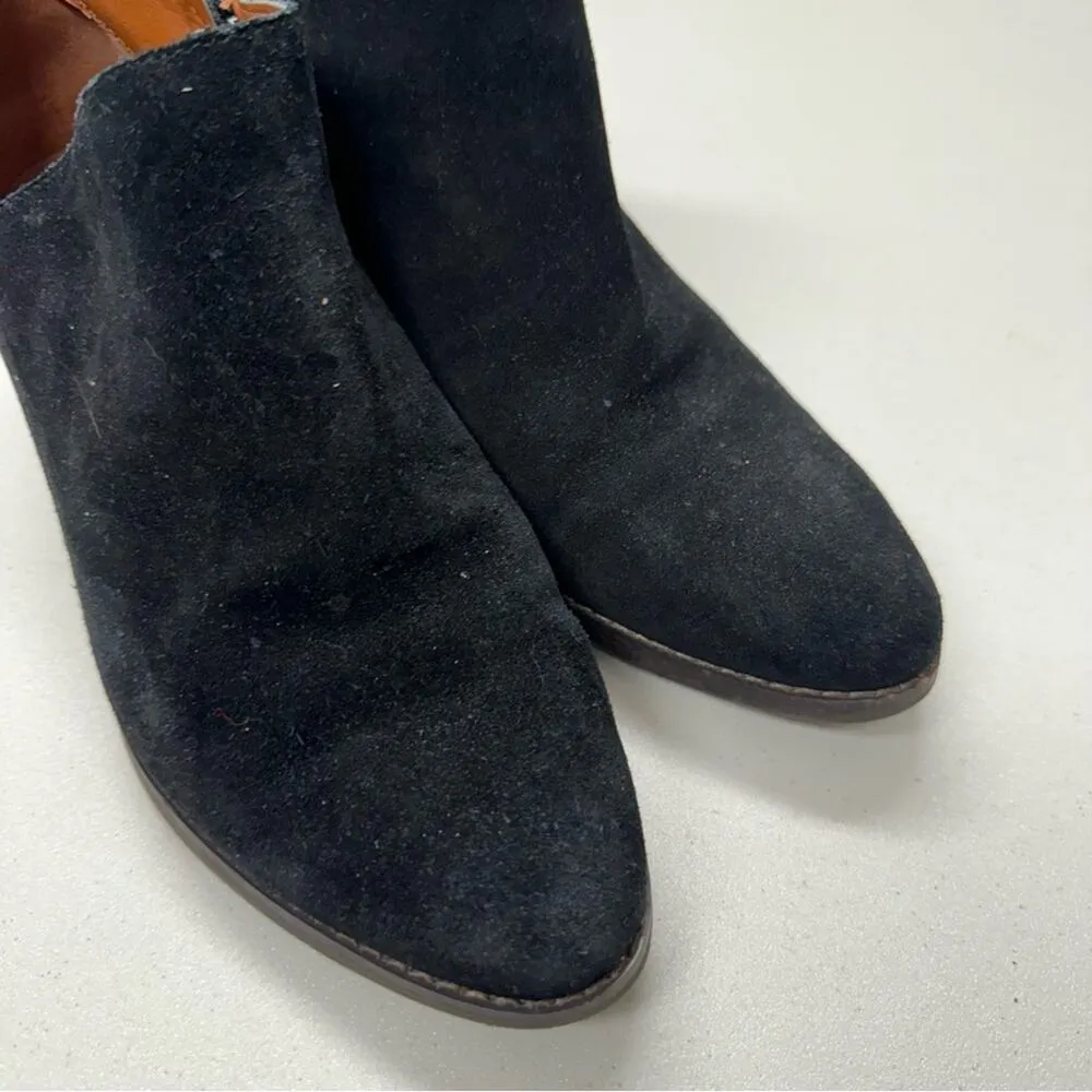 Lucky Brand Black Suede Leather Ankle Boots Booties Womens 7.5 Shooties Fall - Image 3