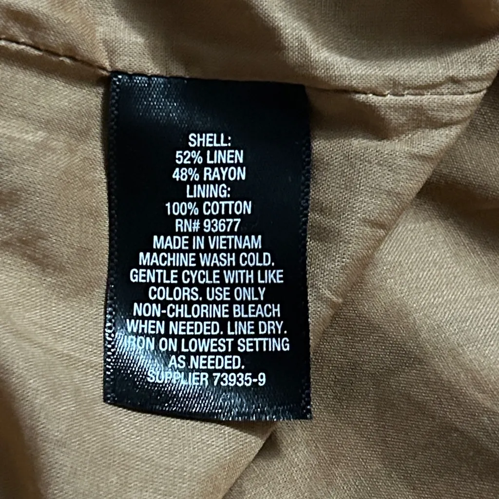 NEW Worthington Brown Linen Striped Wrap Pencil Skirt Size 12  Side Tie Lined - Image 7