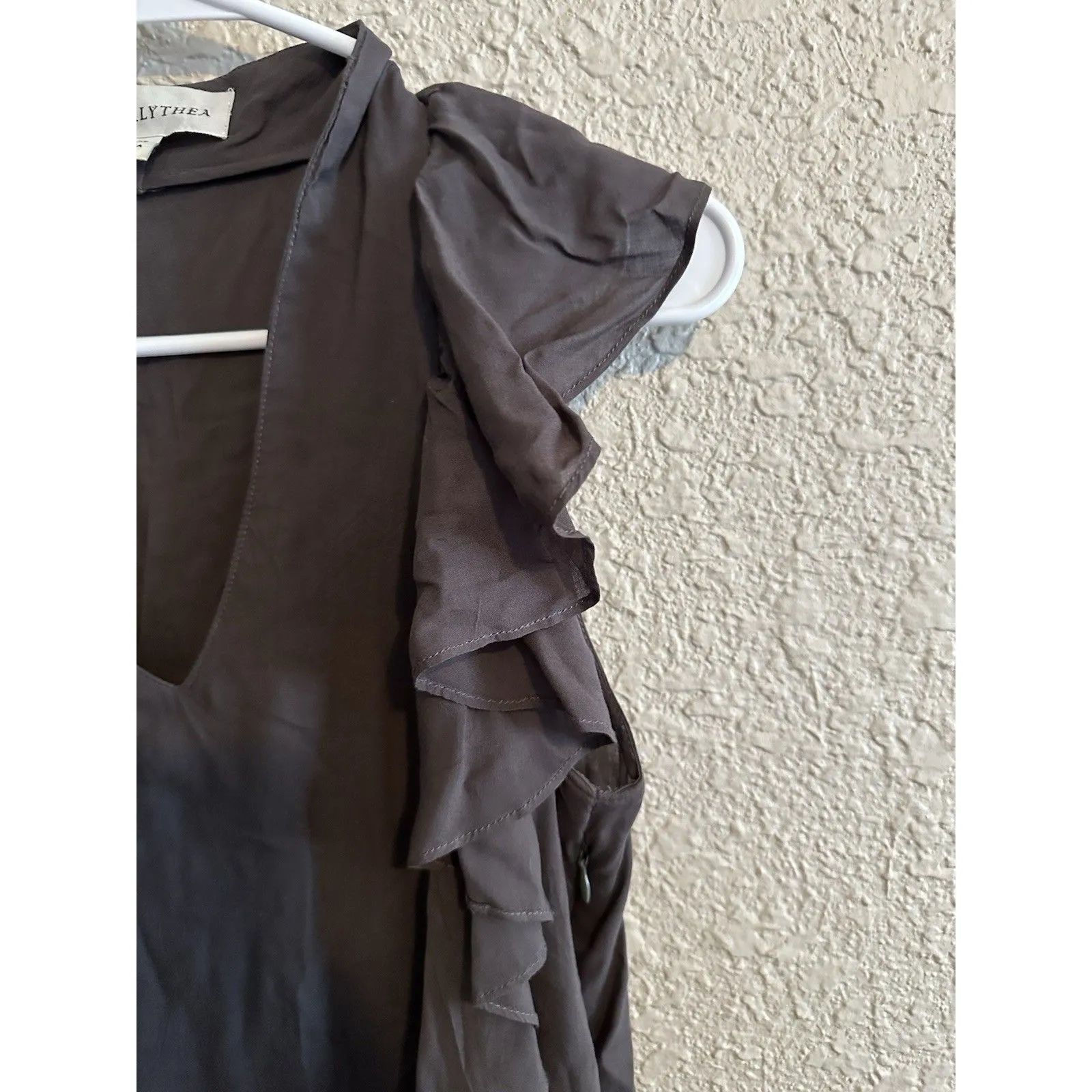 Alythea Womens‎ Y2K Babydoll Top Size L Brown Fairy Grunge Whimsigoth Ruffle - Image 5