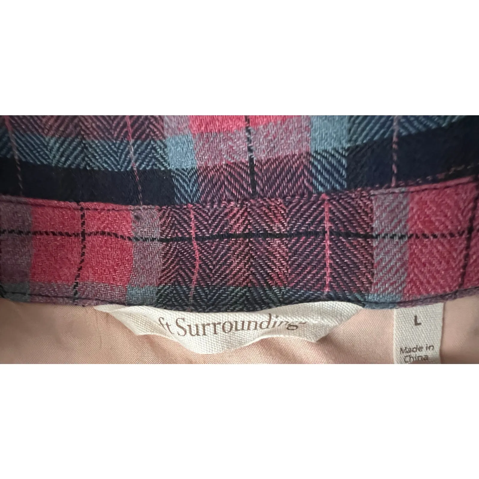 Soft Surroundings Kensington Top Velvet Floral Plaid Flannel Sz L Boho Romantic - Image 4