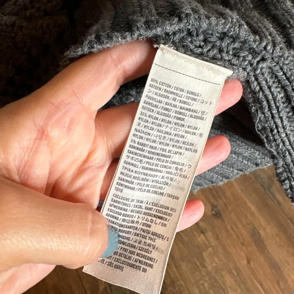 Y2K Hollister grey knit hooded sweater tunic dress - Image 4