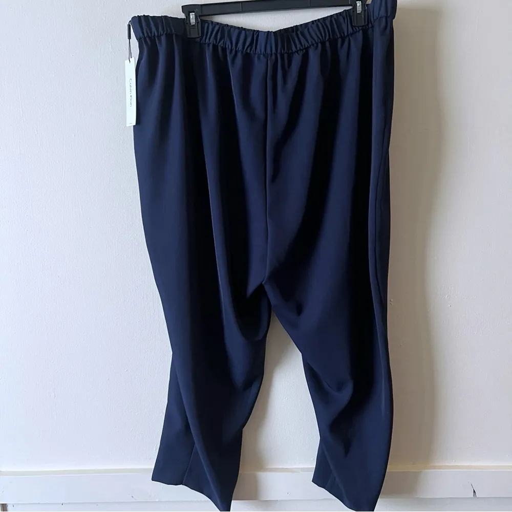 Calvin Klein Womens Pants Size 3x Casual Pull On  Navy Blue Crop New - Image 2