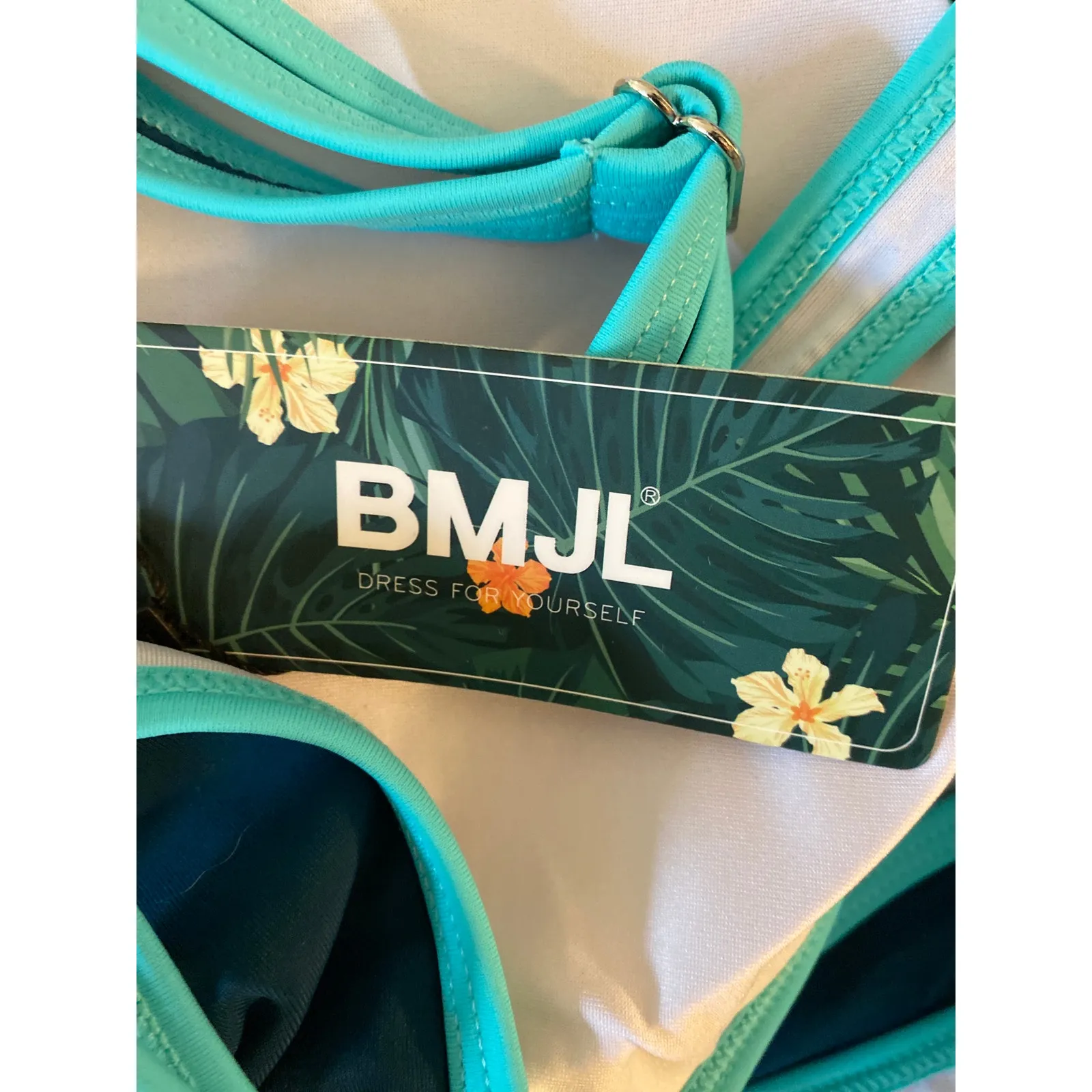 Brand New BMJL Women's Size XL Two Piece Blue High Waisted Bikini Swimsuit - Image 6