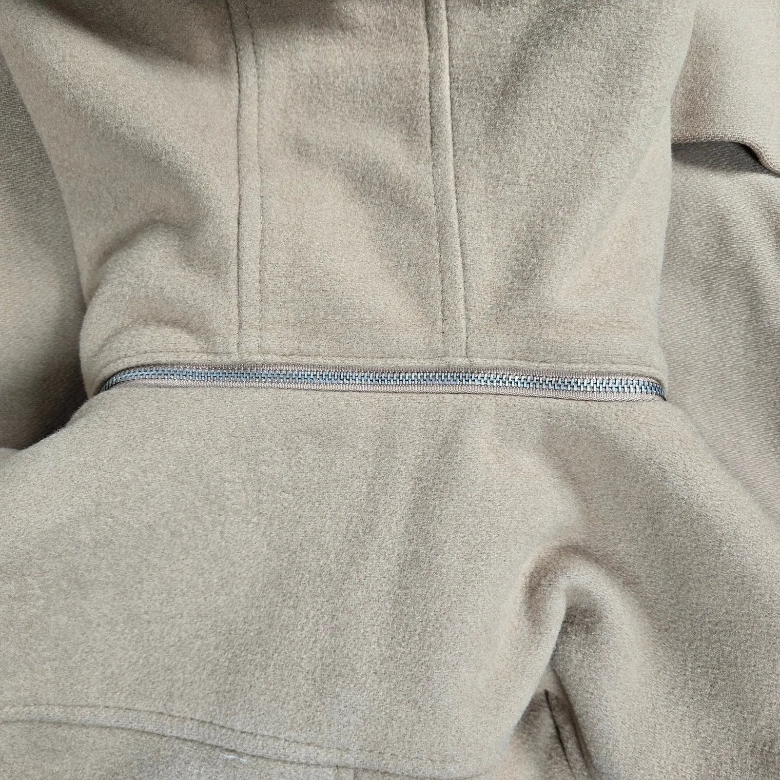 MICHAEL Michael‎ Kors Tan Brown Wool Blend Peacoat Toggle Zip Up Hooded 10 - Image 12