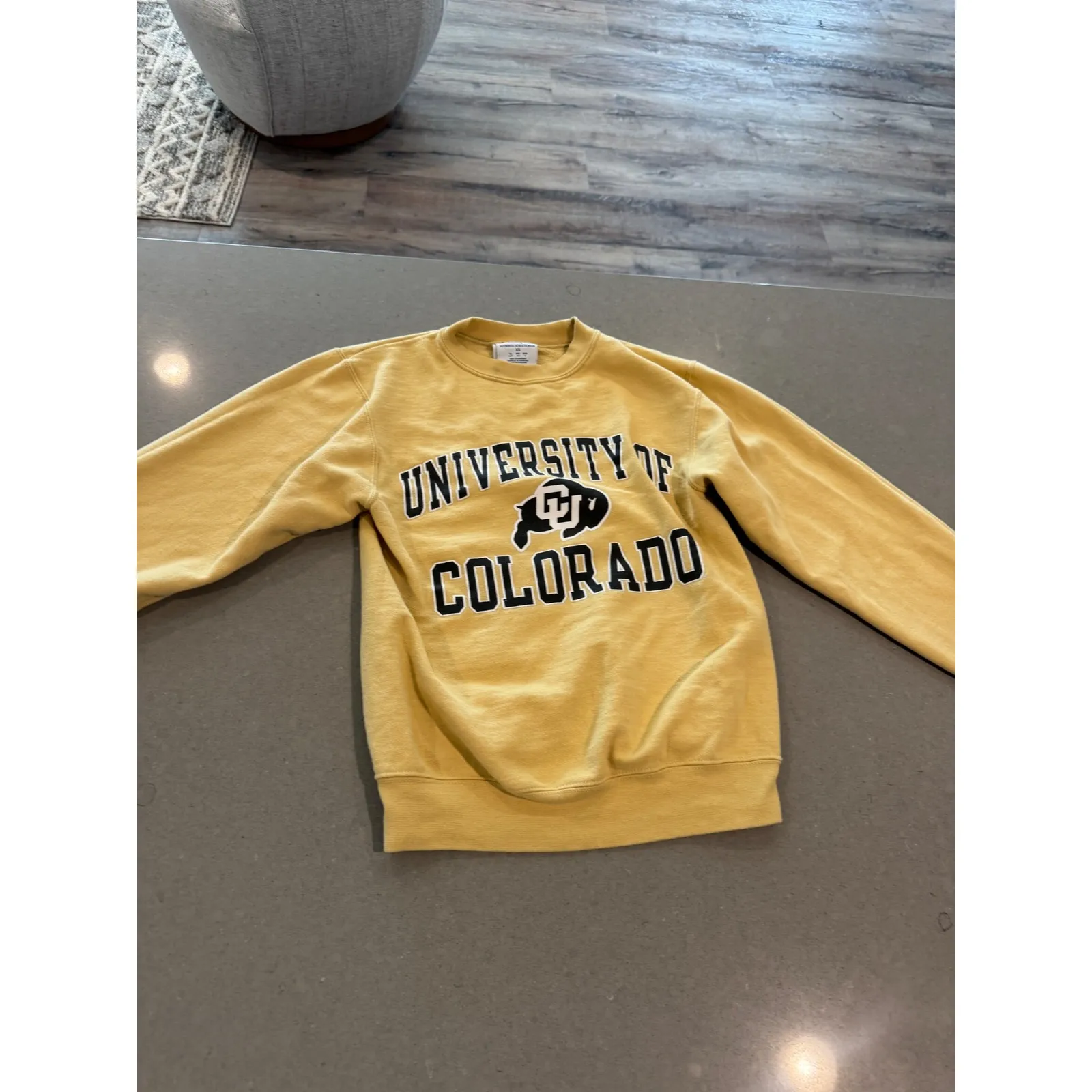Champion University of Colorado CU Buffaloes Pullover Sweatshirt XS Yellow‎ - Image 3