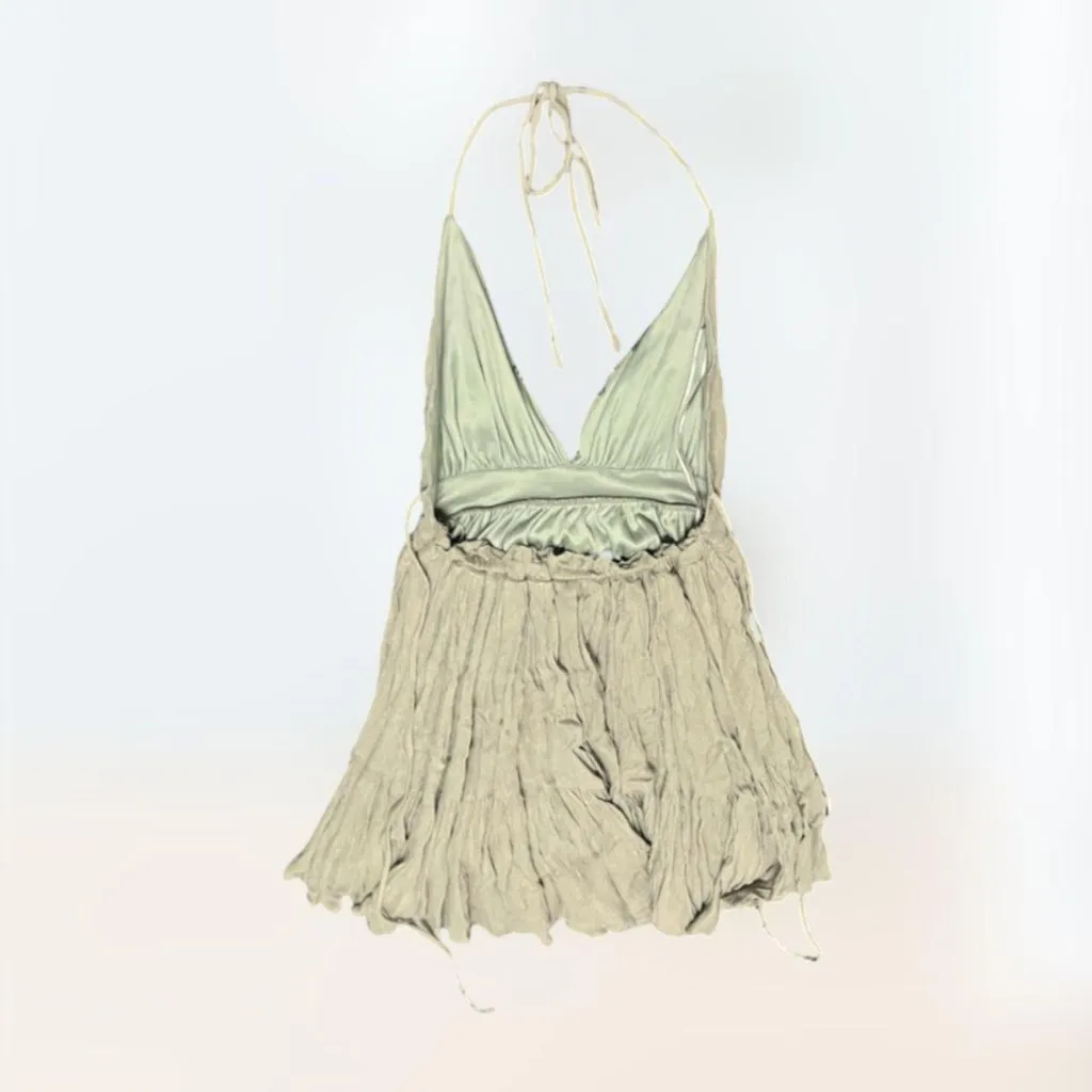 Lovely Day flowy green summer sleeveless dress women's size S - Image 2