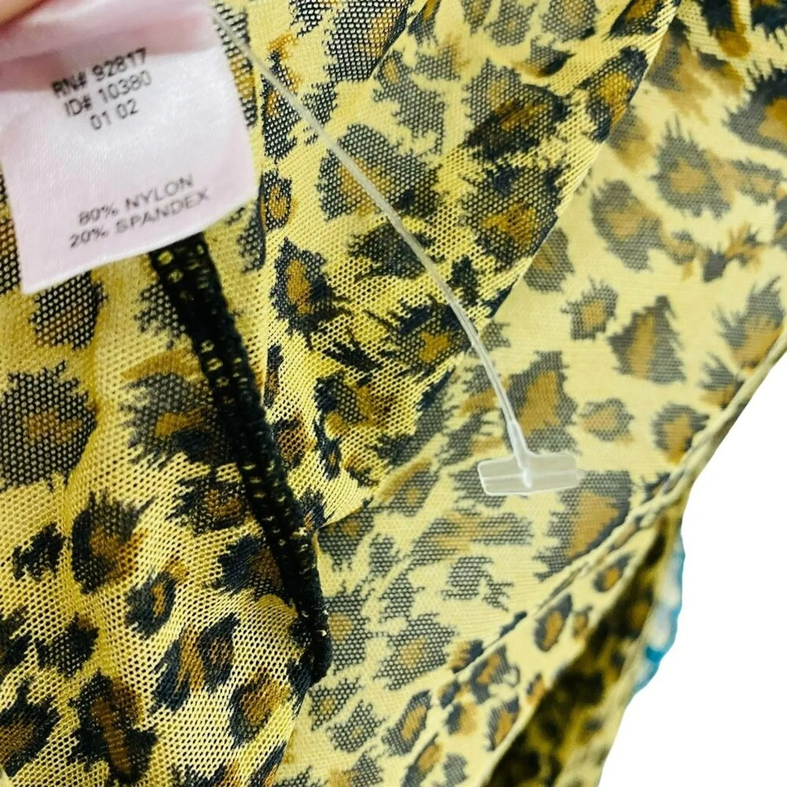 Vintage Y2K Victoria's Secret Babydoll Sheer Leopard Teal Embroidered Nightie M - Image 6