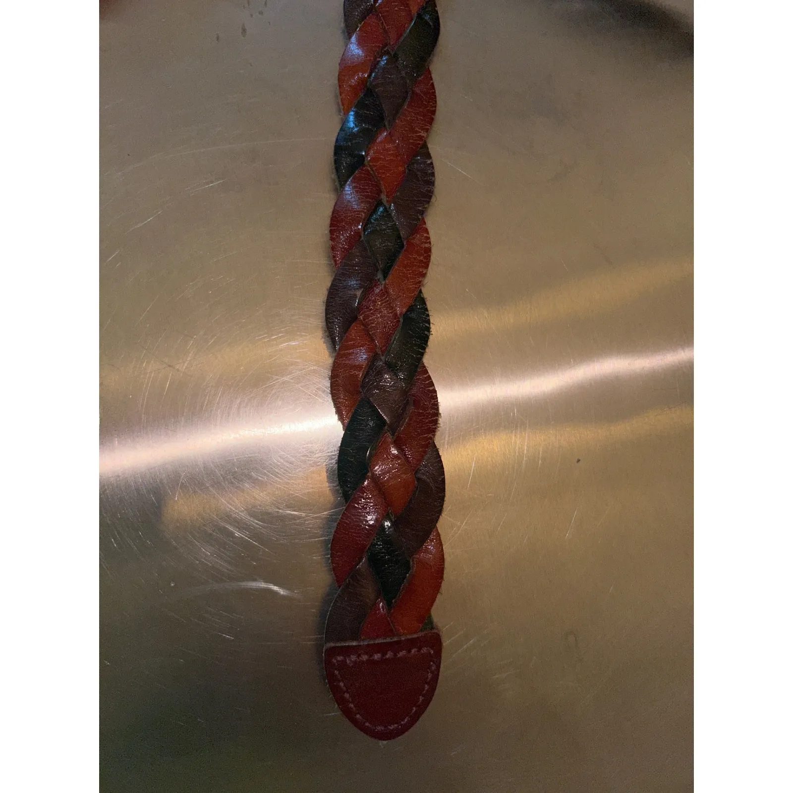 The Limited Woven Leather Belt Multi Color Braided Casual Fashion Accessory Med‎ - Image 4