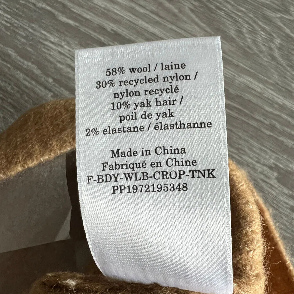 Everlane Crop Top Womens Small Wool Blend Cozy Stretch Camel Brown - Image 10