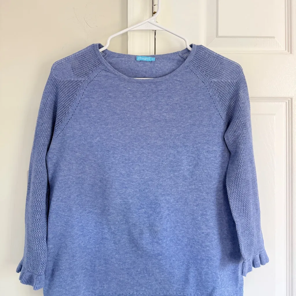 J. McLaughlin Women’s Sweater XS Periwinkle Blue Pullover Preppy Luxury Chic - Image 2