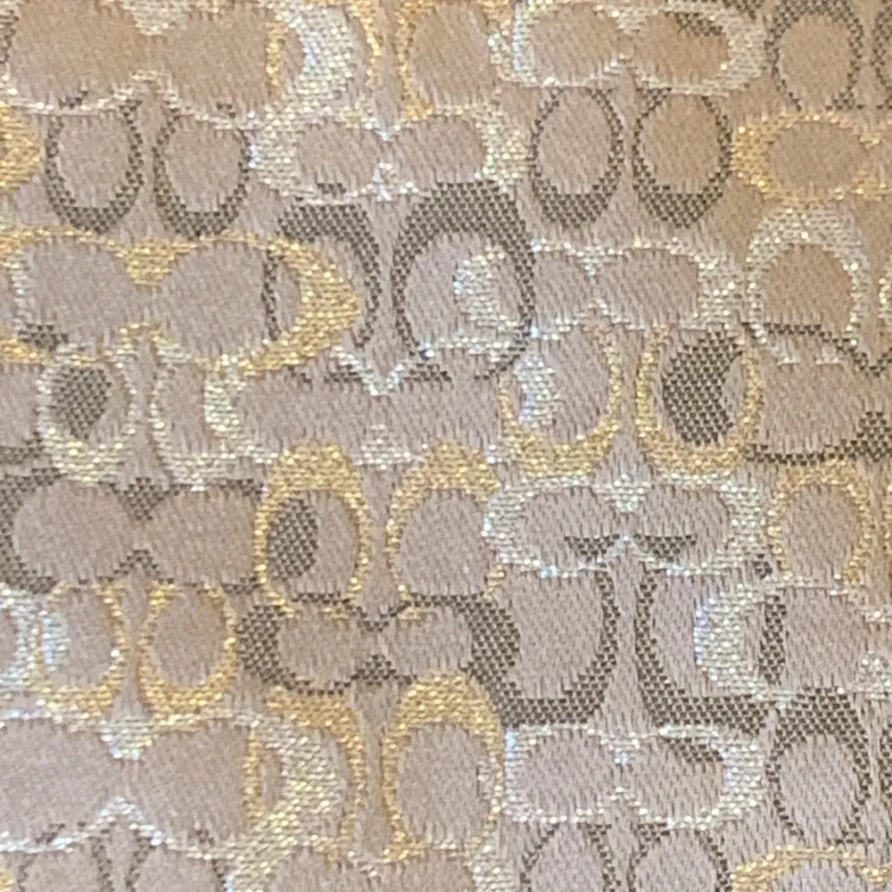 Coach Gold Tan Wristlet Clutch with Elegant Design zipper wrist strap - Image 6