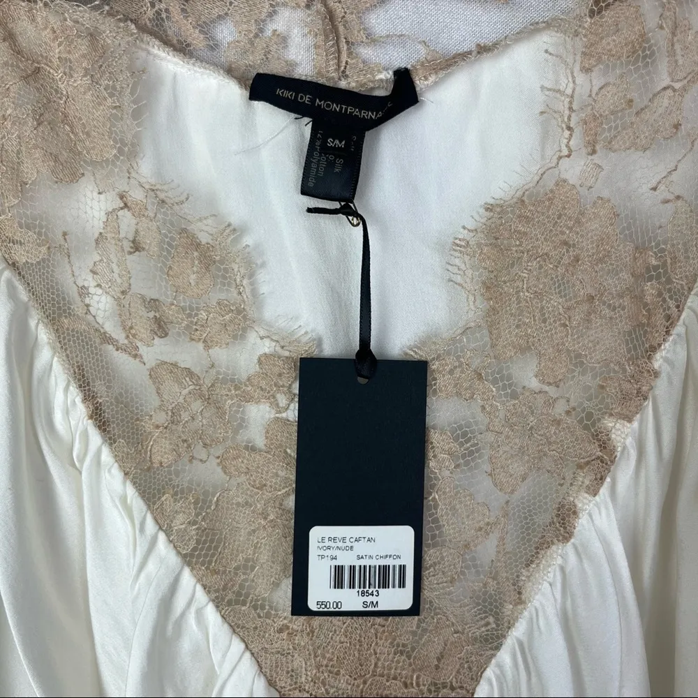 NEW Kiki De Montparnasse La Reve Silk Caftan Short Sleeve Blouse S/M - Image 4