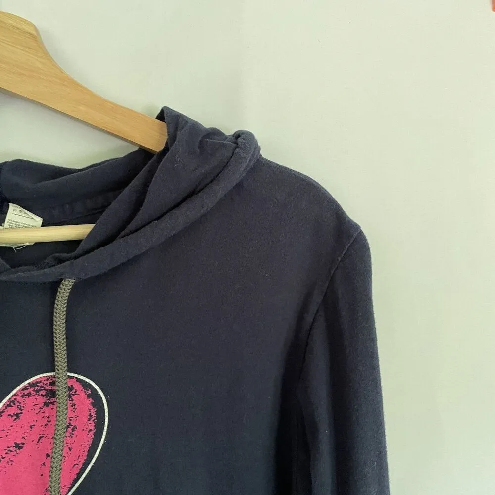 Hope Romans 5:5 navy blue and pink heart decal hooded sweatshirt women's size M Size M - Image 3