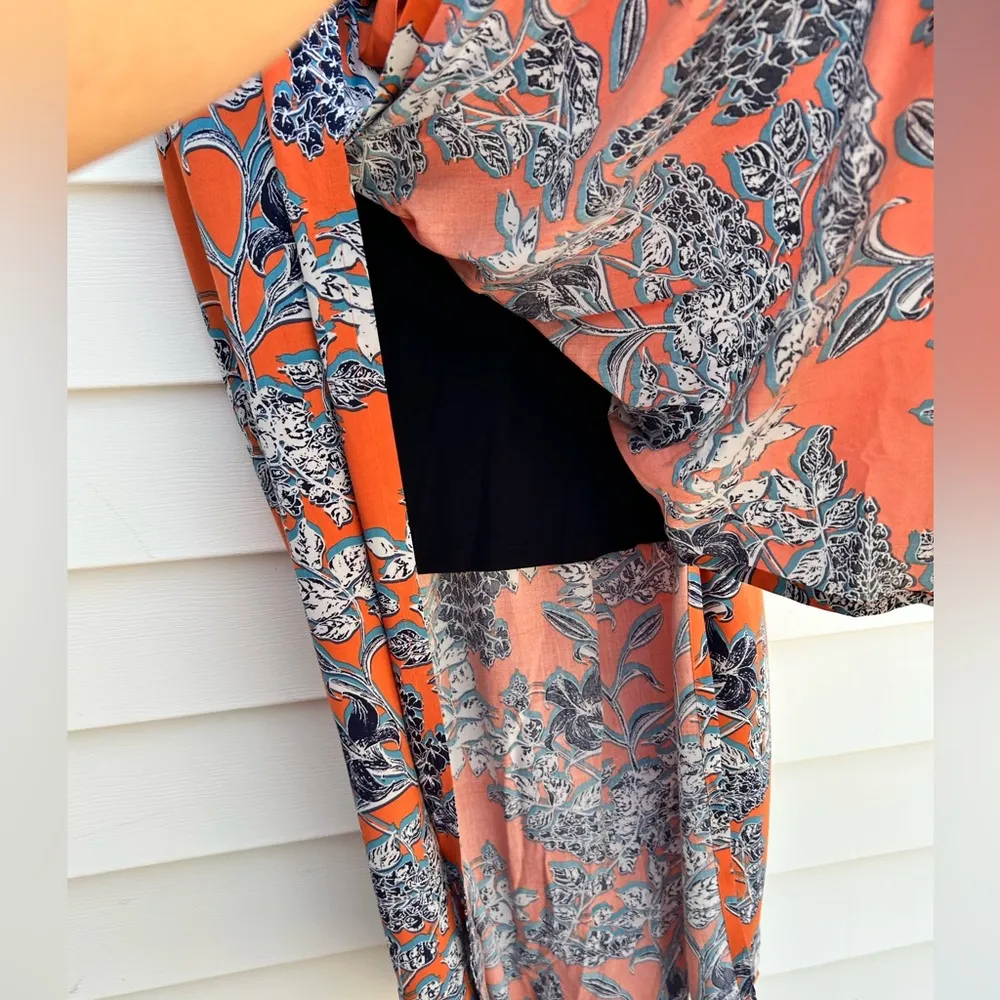 CAbi Orange Blue Maxi Wrap Skirt - Image 5
