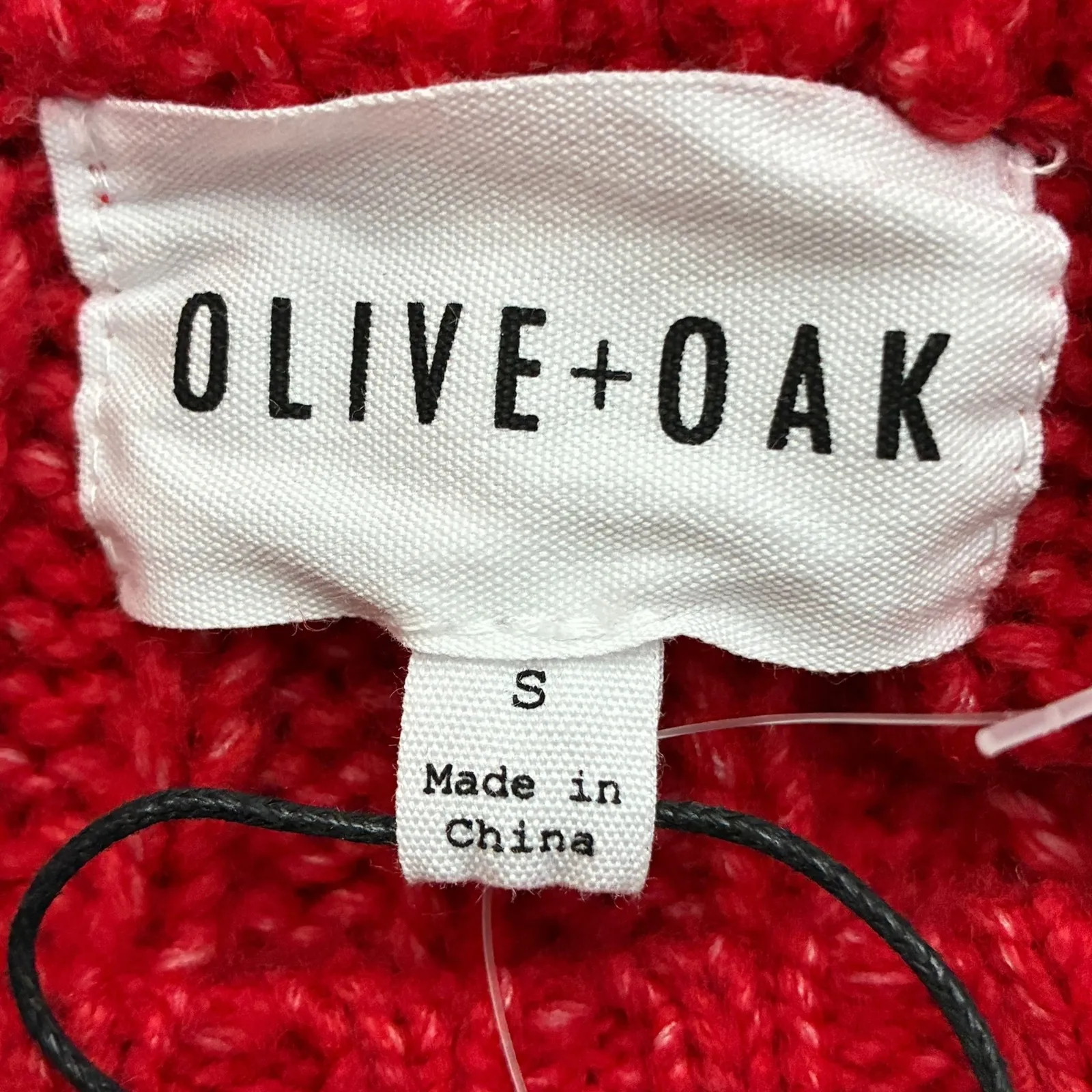 NWT Olive + Oak Cherry Red Knit Textured Sweater Size S - Image 5