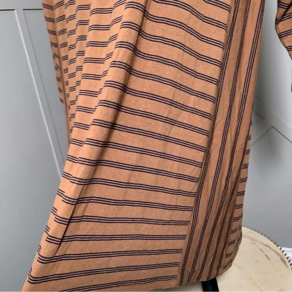 J. Jill Brown Black Striped Long Sleeve Dress Size Large - Image 2