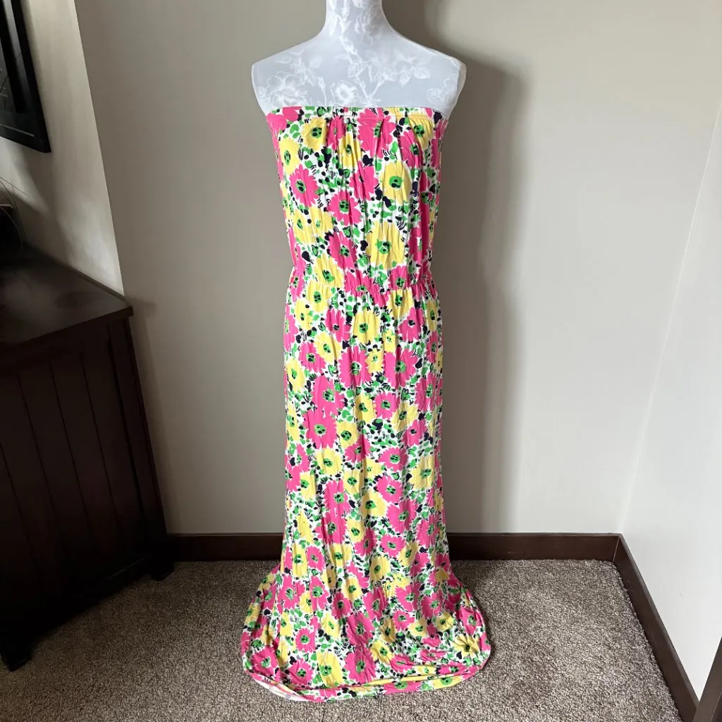 Lilly Pulitzer Marlisa Strapless Maxi Dress in Doodlebug Daisy Size Medium - Image 3