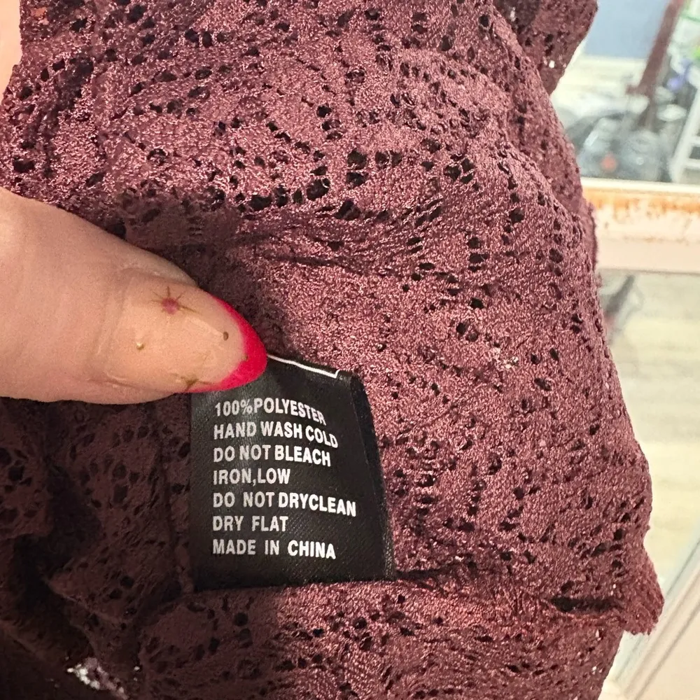 POL Burgundy Lace‎ Chemise with Adjustable Straps - Image 5