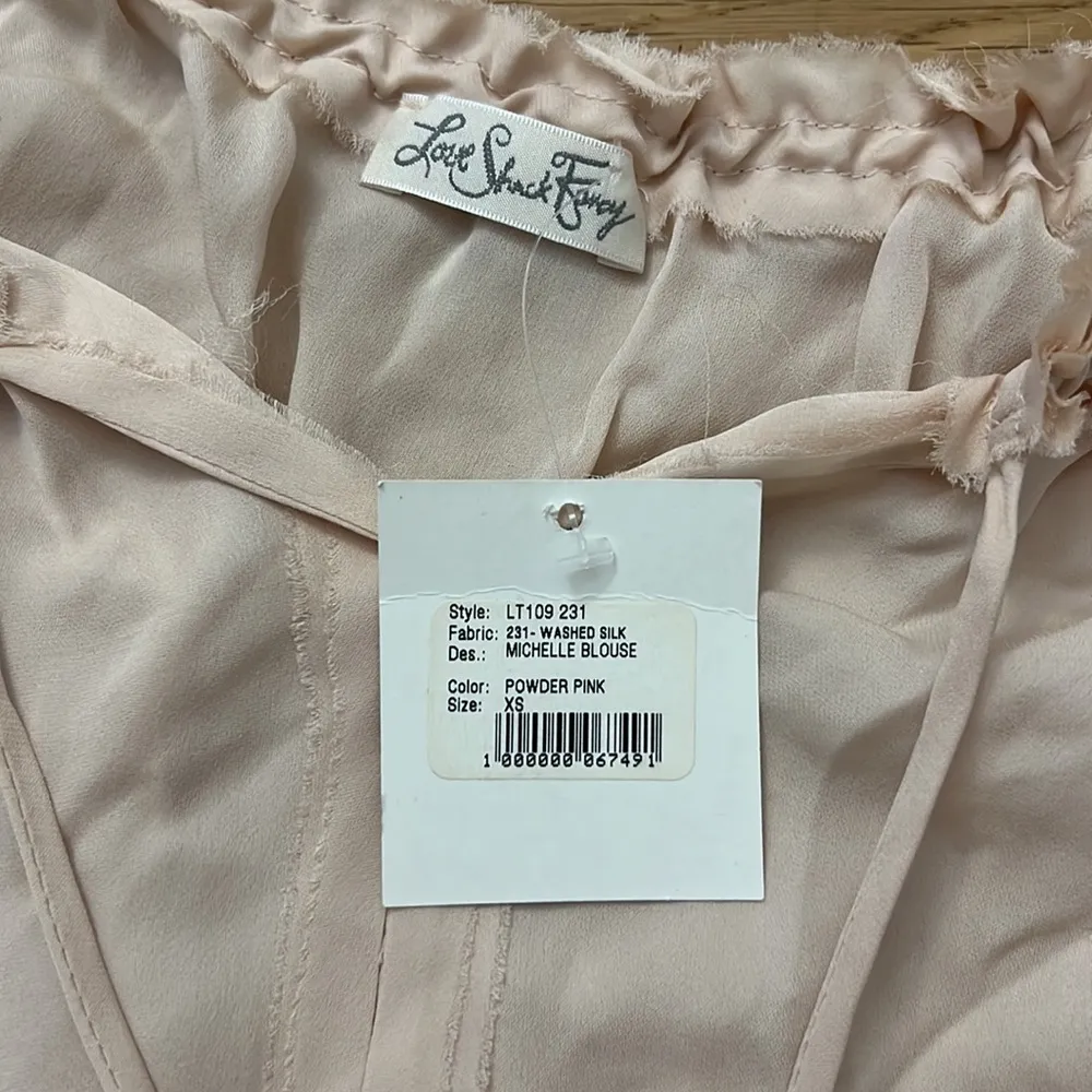 NWT Loveshackfancy silk michelle blouse - Image 5
