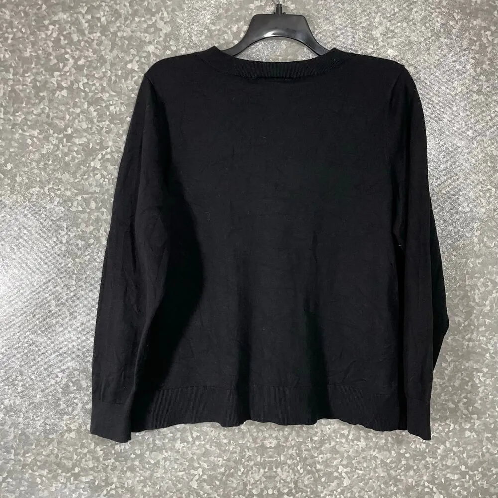 Lane Bryant Black Minimalist V-Neck Sweater - Size 22/24 - Women's Plus Size Top - Image 7