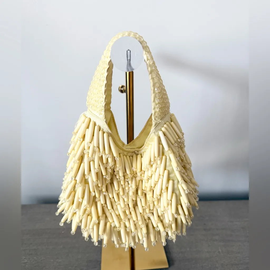 TJ Maxx Fully Beaded Wristlet in Pale Yellow - Image 2