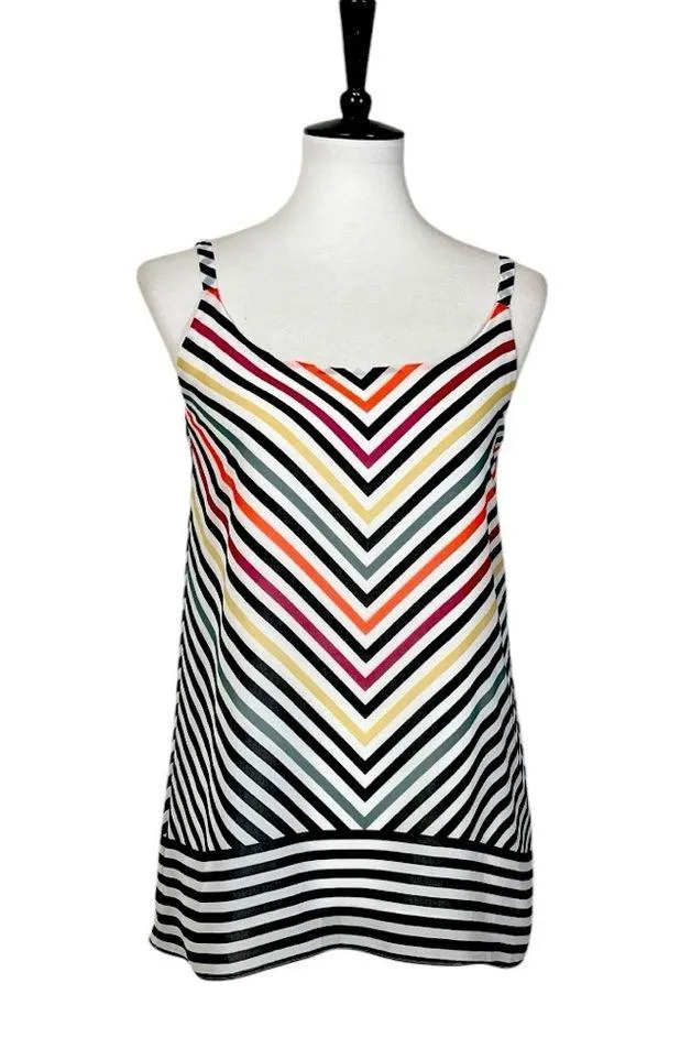 Cabi Tank Top #5043 Black White Pink Chevron Stripe Linea Tank Women’s Size XS - Image 13