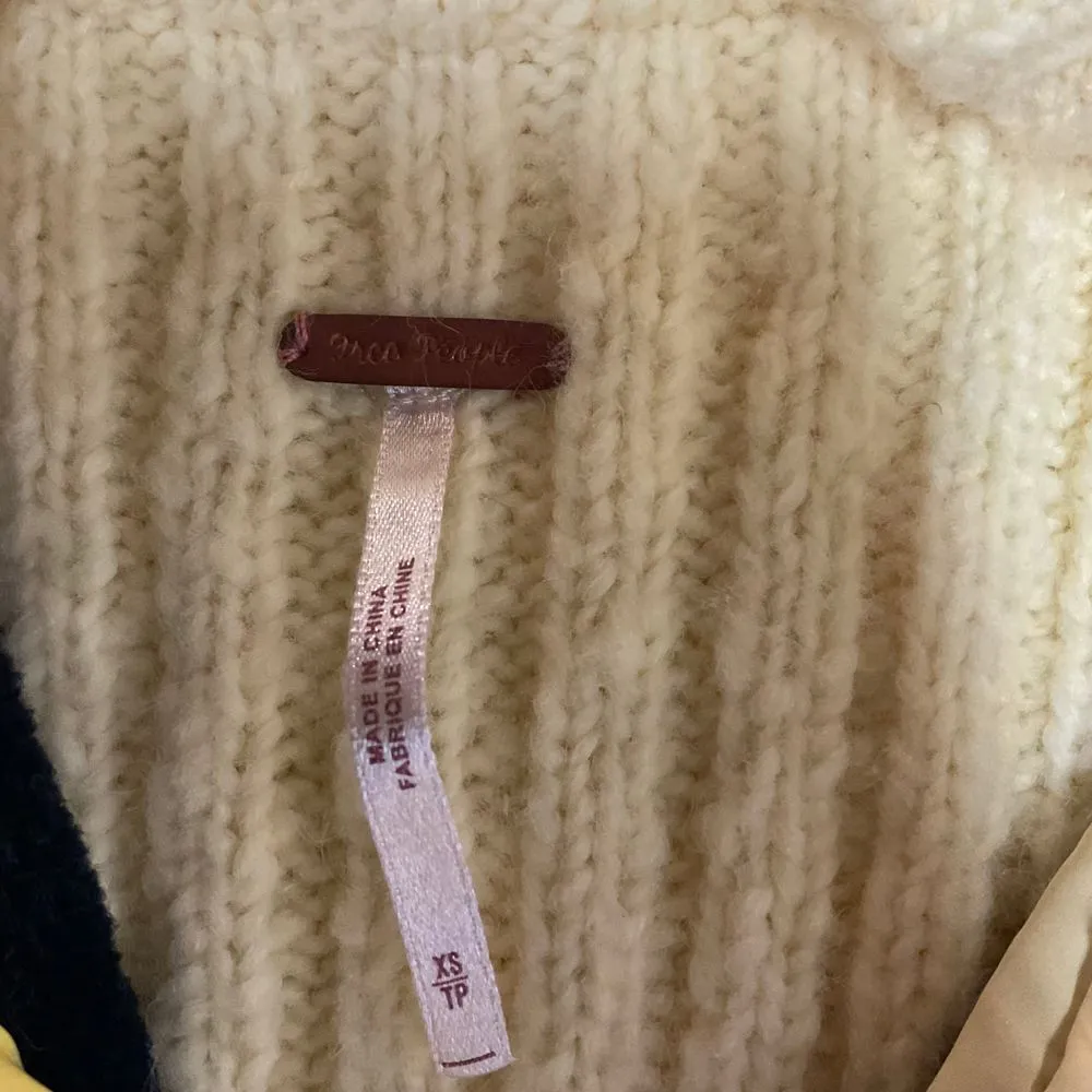 Free People Women's Super Slalom Sweater‎ Vest Size XS Yellow Full Zip Knit 70s - Image 6