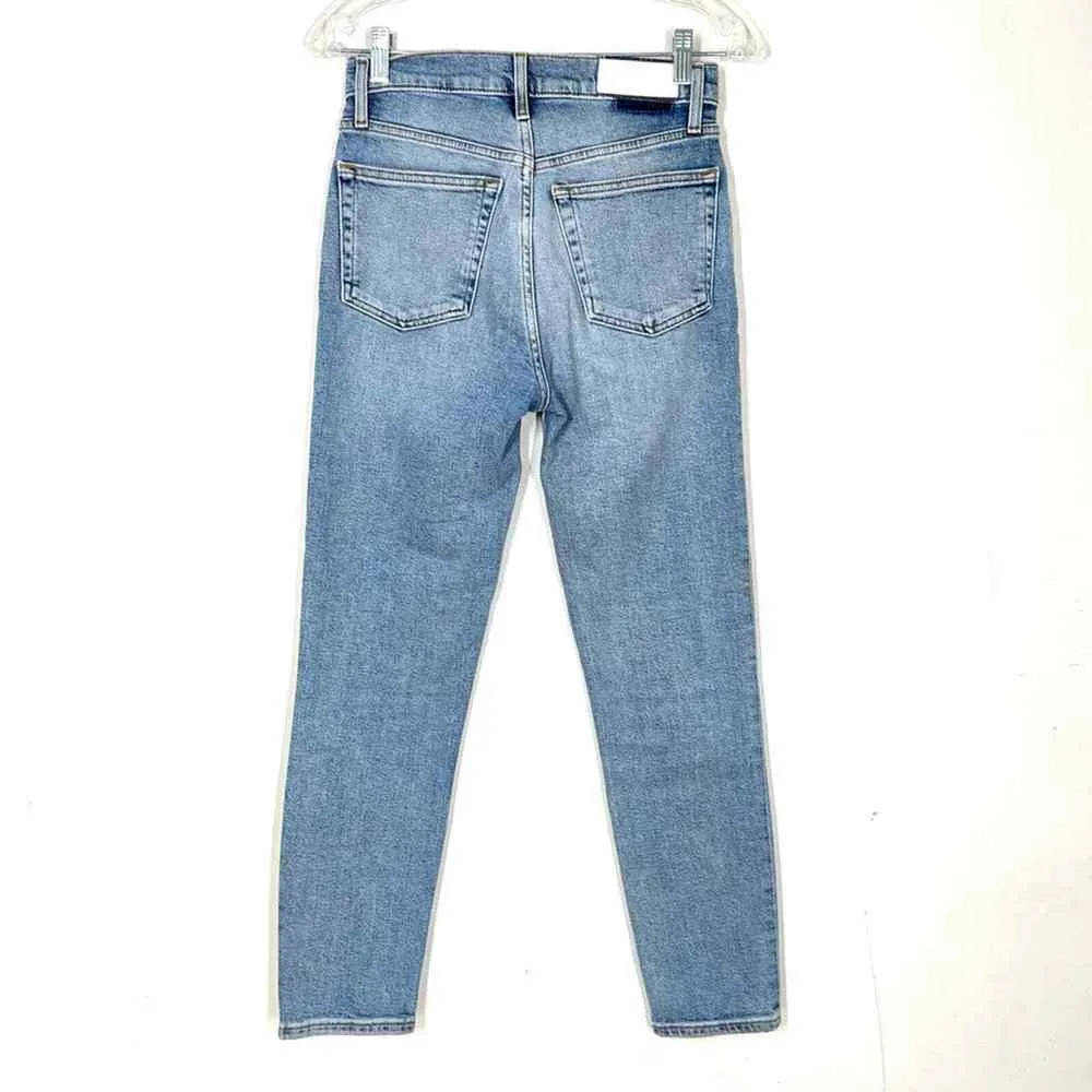 RE/DONE Sz 25 Womens Mid 90’s Comfort Stretch High Rise Ankle Jeans Button Fly - Image 7