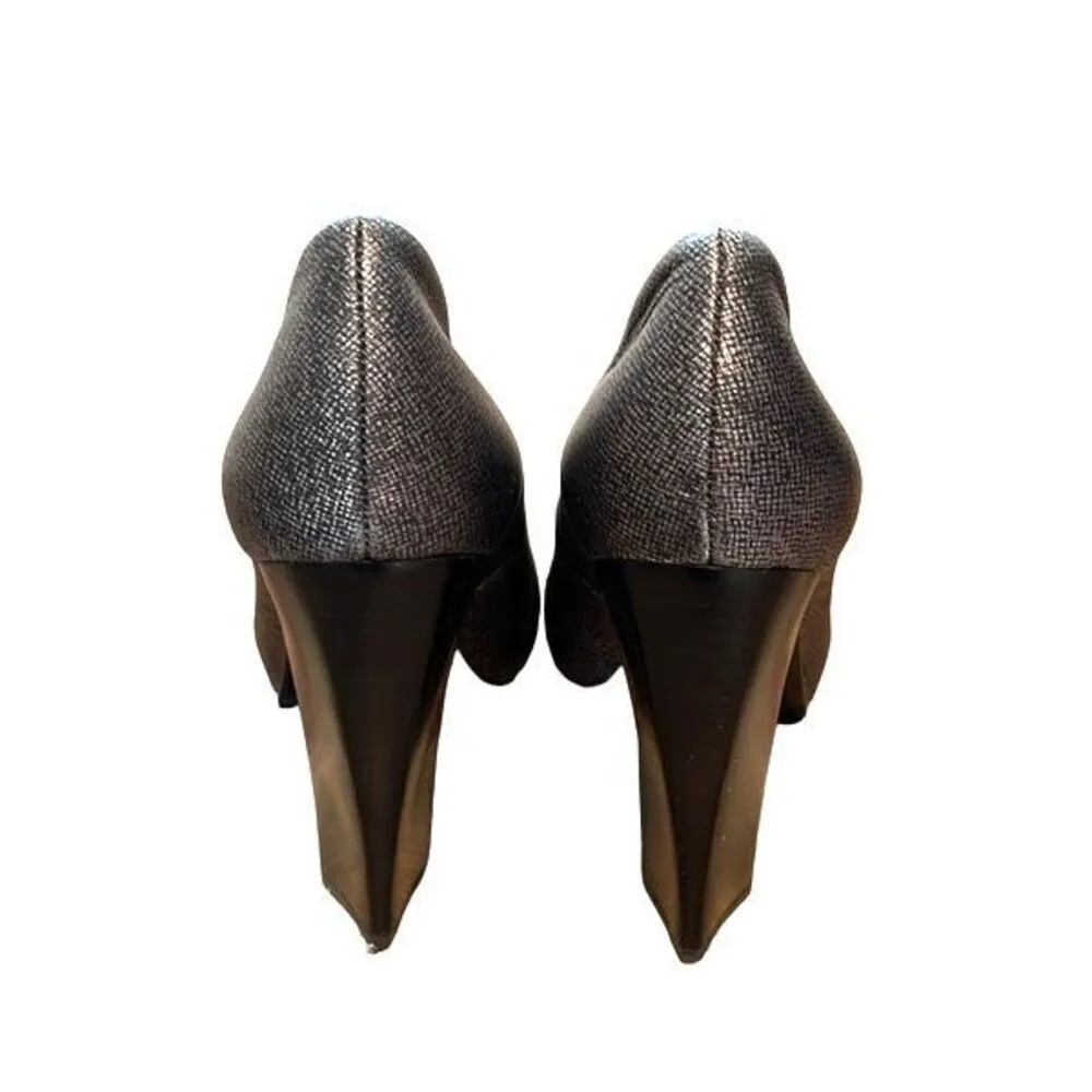 Calvin Klein Womens Elita‎ Cosmopolitan Pump Heel Shoes Metallic Silver Size 6.5 - Image 5