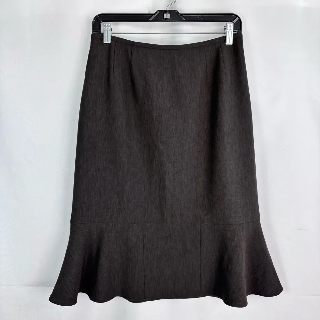 Kasper Elegant Black A-Line  Stretch Crepe back Zip Flare Skirt size 8 - Image 3