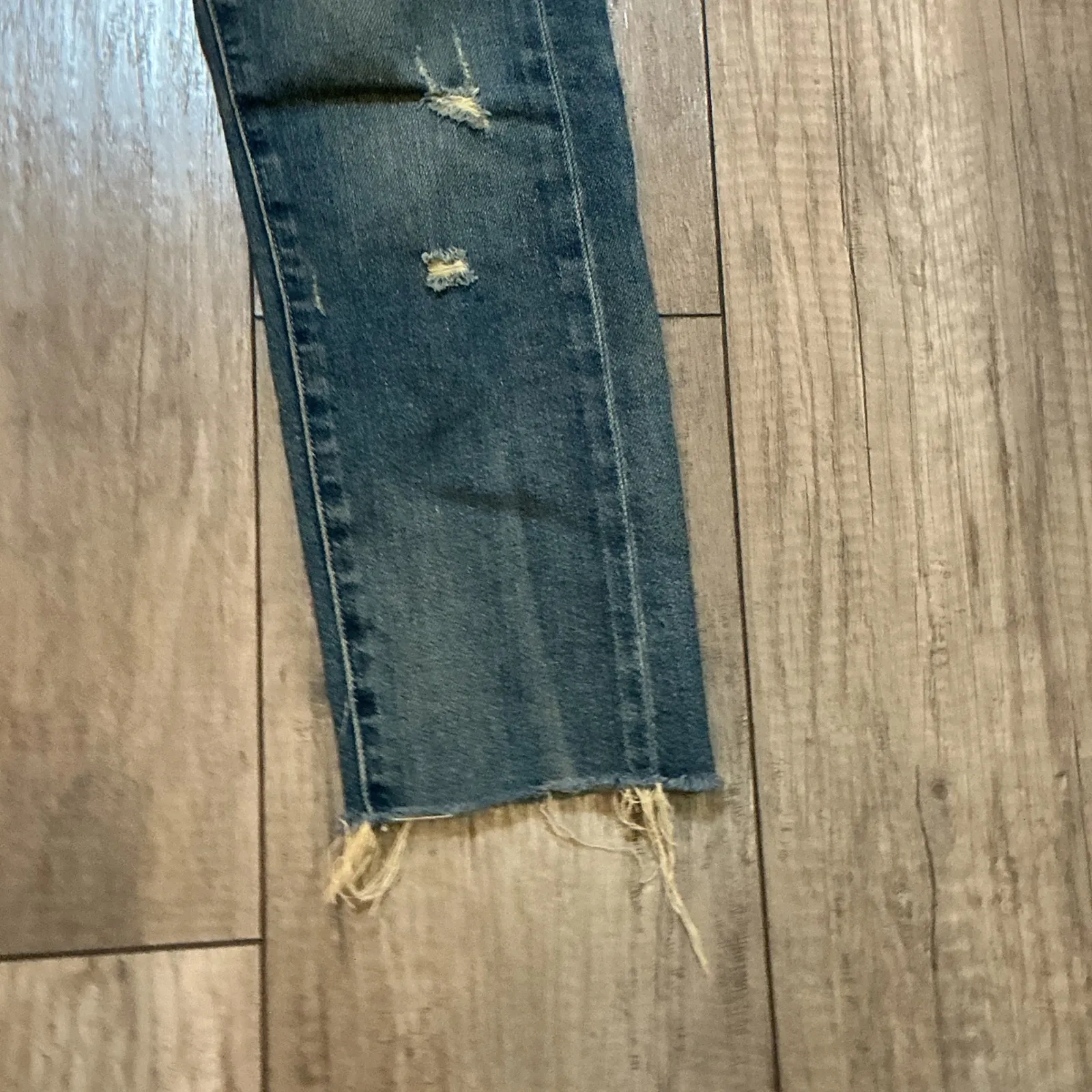Pilcro‎ Anthropologie Slim Boyfriend Distressed Raw Hem Jeans 26 - Image 3