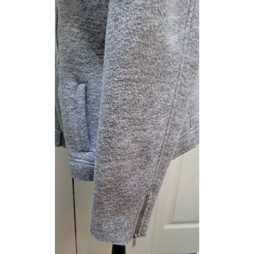 Old Navy Sherpa Moto Jacket Sz XXL Heather Gray Thick, Cozy Zip Lt Heather Gray - Image 9