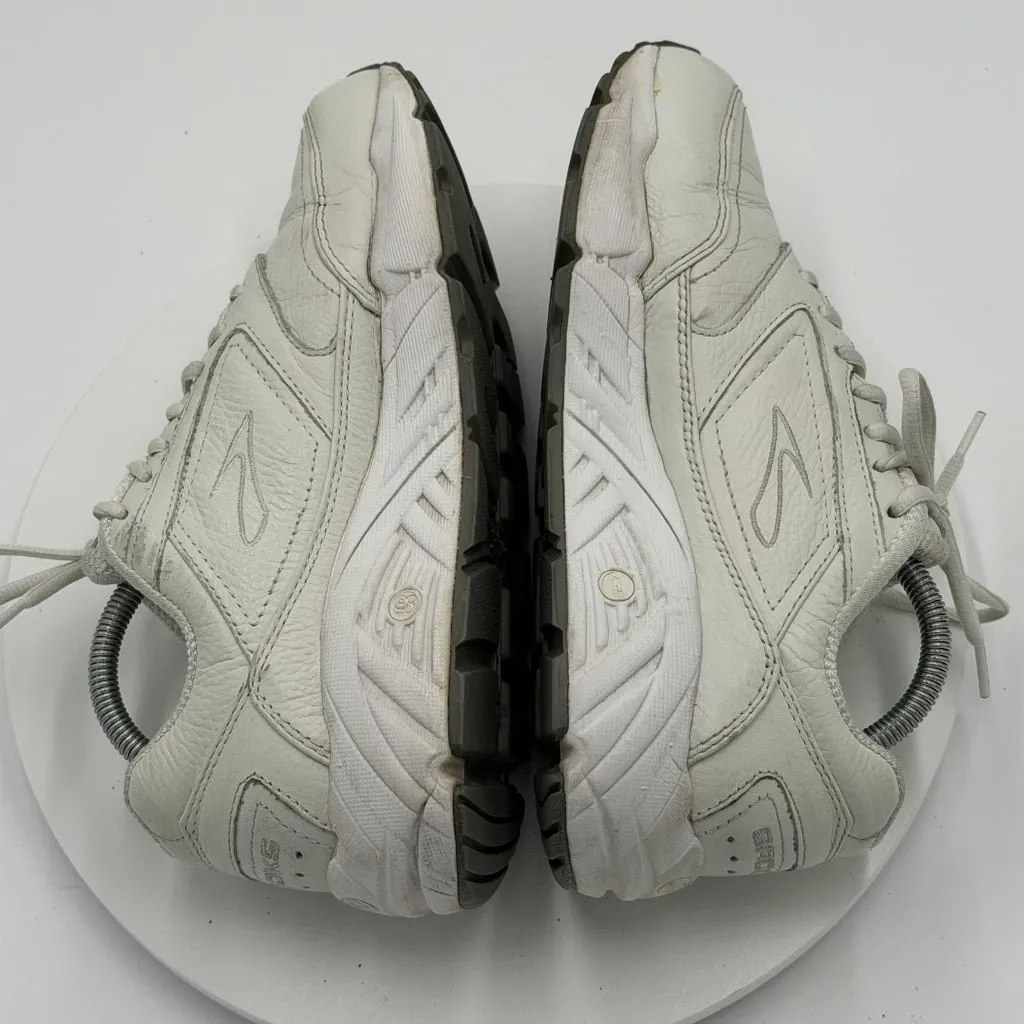 Brooks Addiction Walker Women Size 10.5 Wide White Leather Walking Sneakers - Image 4
