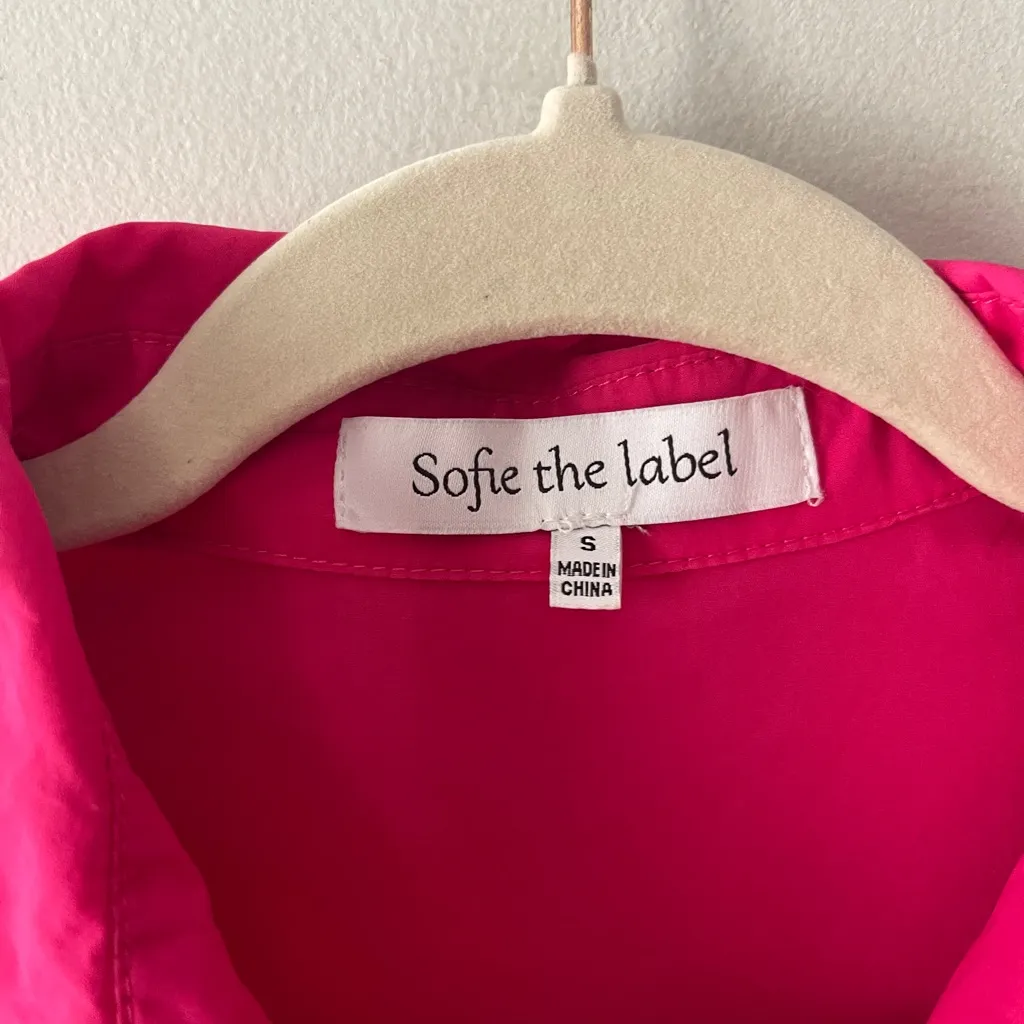 Sofia the Label Tiered Poplin Babydoll Dress | Hot Pink | Size S Boutique Style - Image 3