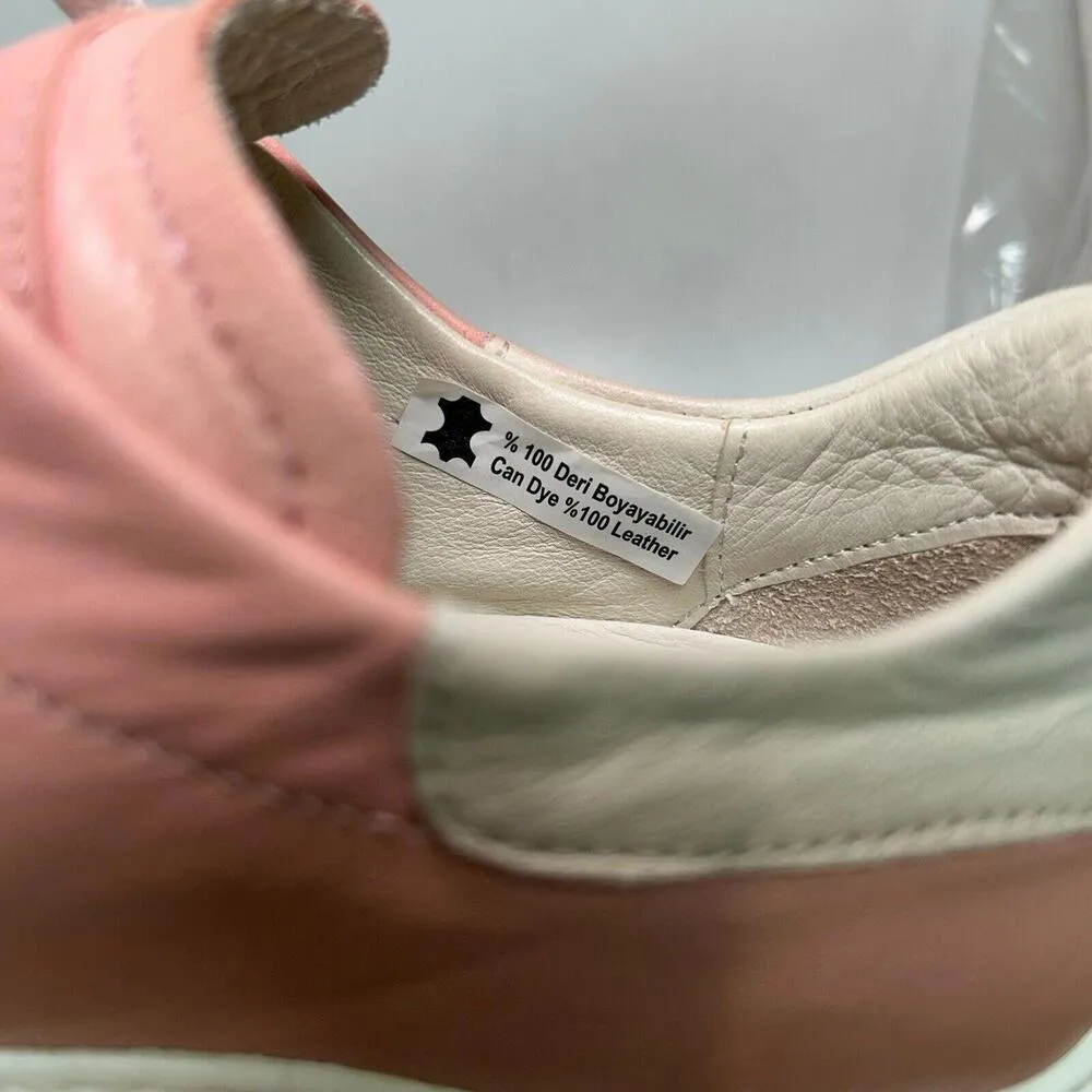 Bueno PINK Women's Leather Sneakers US 8 EU 39 Low Top Heart - Image 9