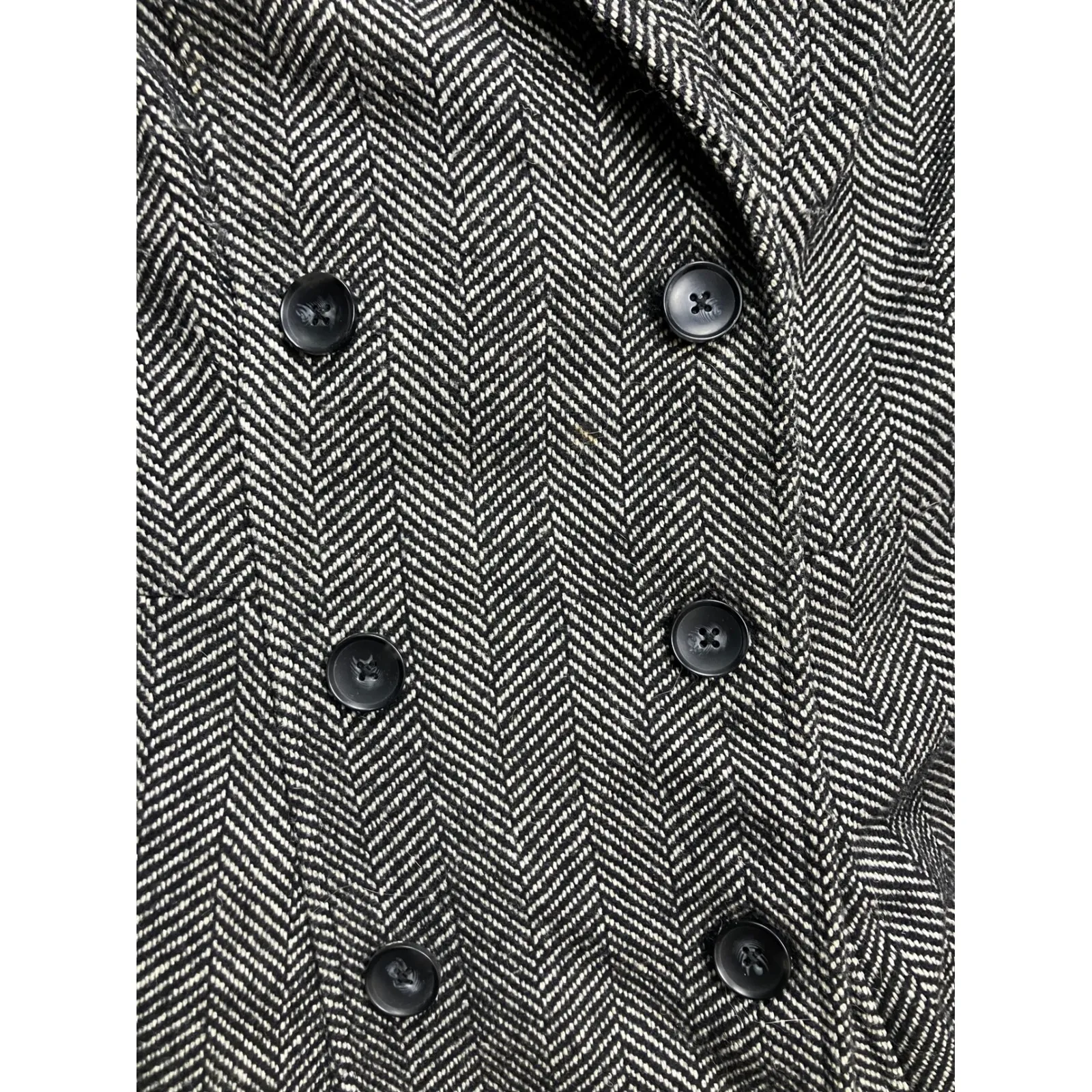 Torrid Black White Herringbone Double Breasted Coat Plus Size 3 Flaw - Image 8