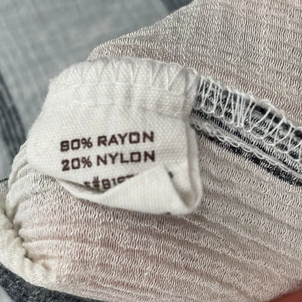 Blu Pepper Striped Button Down Woven Blouse Peplum Top Short Sleeve Flowy - Image 10