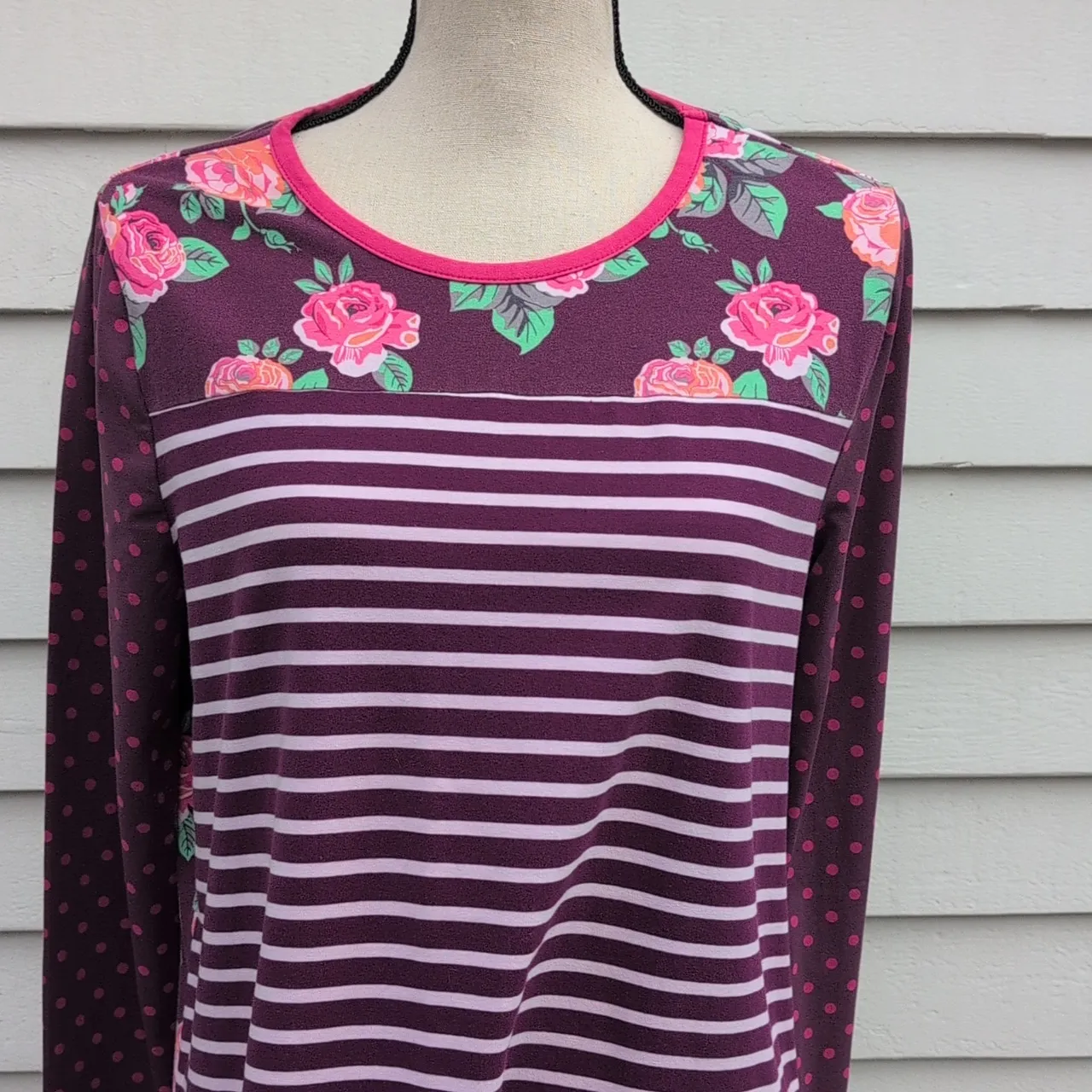 Matilda Jane Calling Bird Long Sleeve Top | Striped, Polka Dot, And Floral Top - Image 2