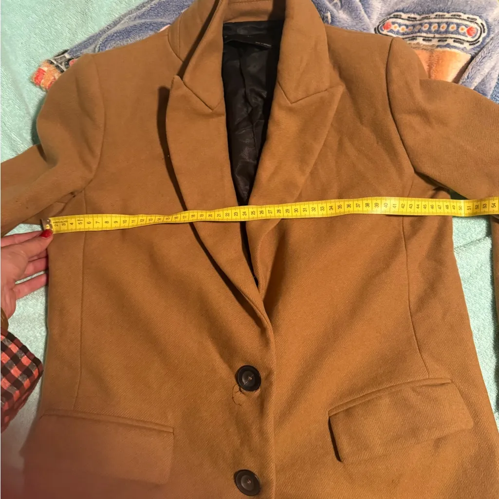 Zara Basic Camel Coat - Image 11