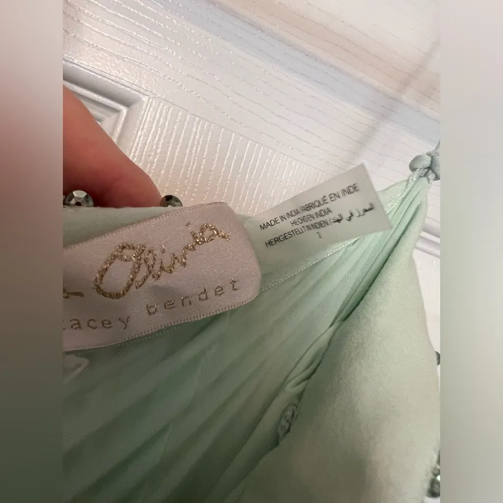 NWT Alice + Olivia Charity Embellished Gown Skirt in Sea Spray - Image 11