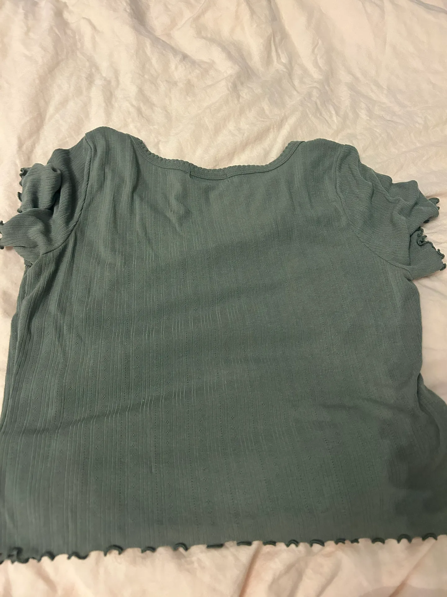 Green Ribbed Baby Tee - Image 3