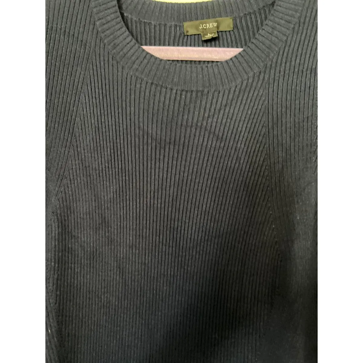 J.Crew Long Sleeve Ribbed Knit Dress in Navy, Size Large - Image 5