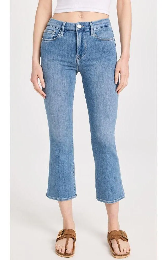 [Frame Denim] Jonah Medium Wash Mid Rise Le Crop Mini Boot Jeans Stretch Sz 26 - Image 2